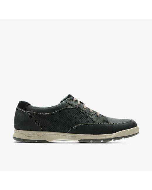 Clarks Black Stafford Park5 Nubuck Trainers for men