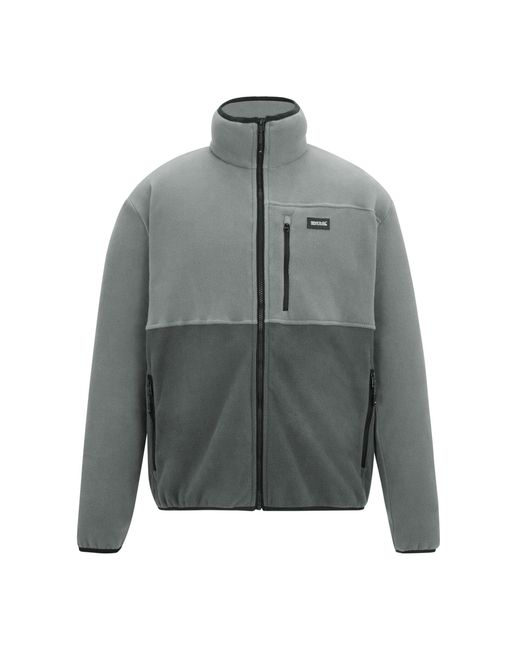 Regatta Gray Frankie Colour Block Full Zip Fleece Jacket (Storm/Lead) for men