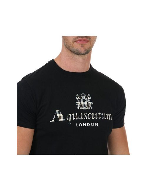 Aquascutum T-shirt Voor , Zwart in het Blue voor heren