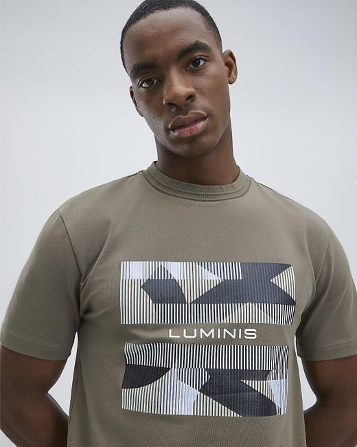 River Island - T-shirt côtelé - Gris