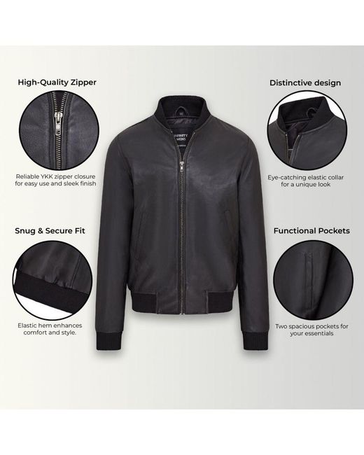 Infinity Leather Black Soft Ma-1 Varsity Bomber Jacket for men