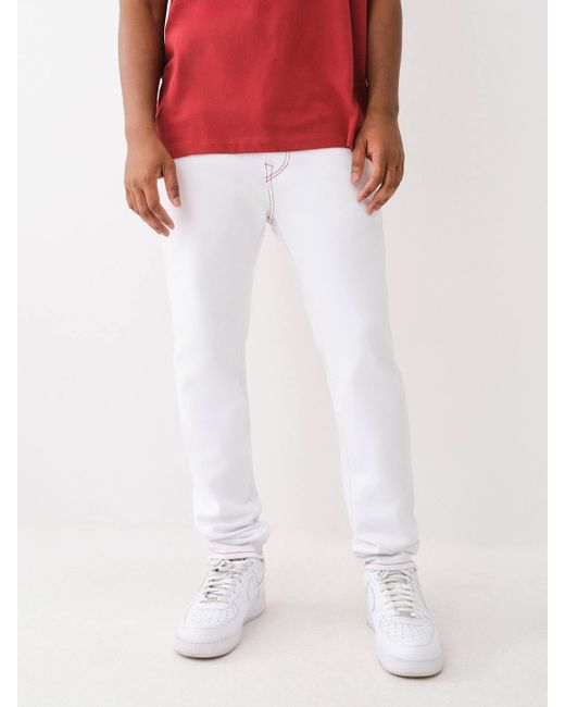 True Religion White Matt Single Needle No Flap 32In for men