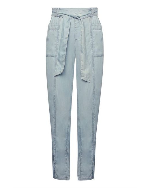 M&CO. Blue Chambray Relaxed Taper Trousers