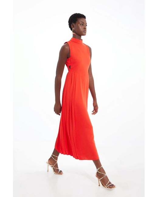 karen millen red pleated dress Karen Millen red pleated dress