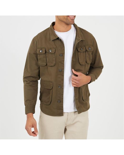 Brave Soul Green Multi Pocket Jacket for men