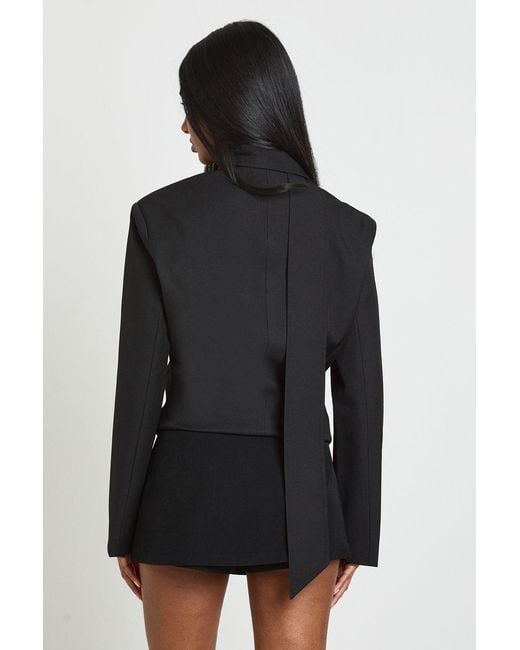 Boohoo Black Tailored Mini Skort