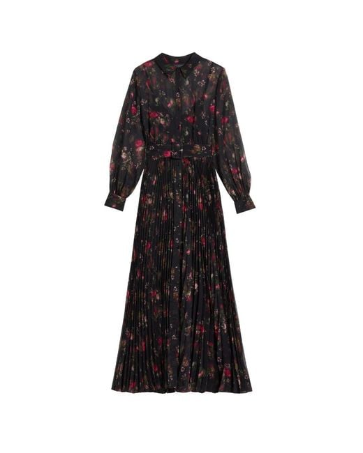 Ted Baker Black Ceiba Printed Maxi Shirt Dress
