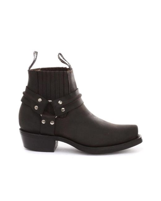 Grinders Black Western Leather Boots-Renegade Lo