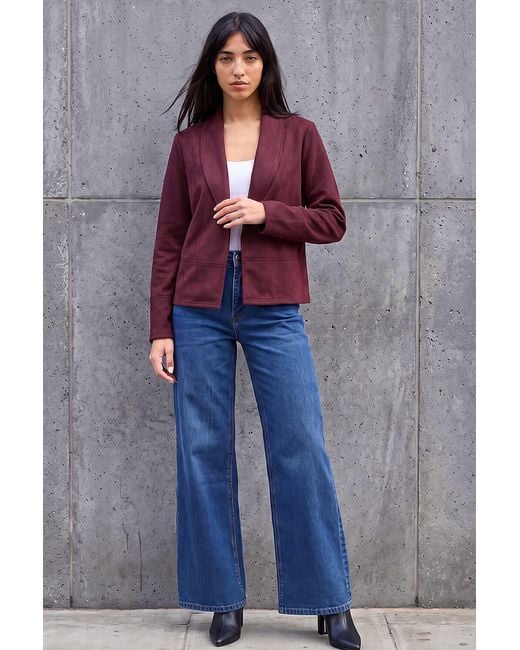 Roman Purple Petite Faux Suede Jacket