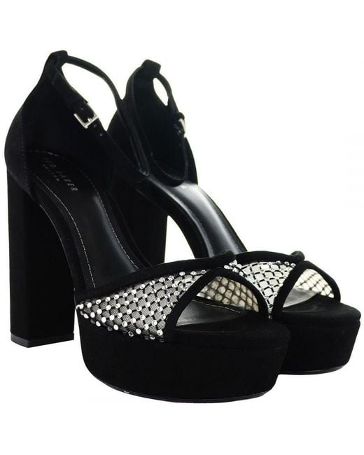Ted Baker Black Bexins Crystal Mesh Platform Sandals