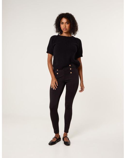 Blue Vanilla Natural Button Detail Shaping Pants