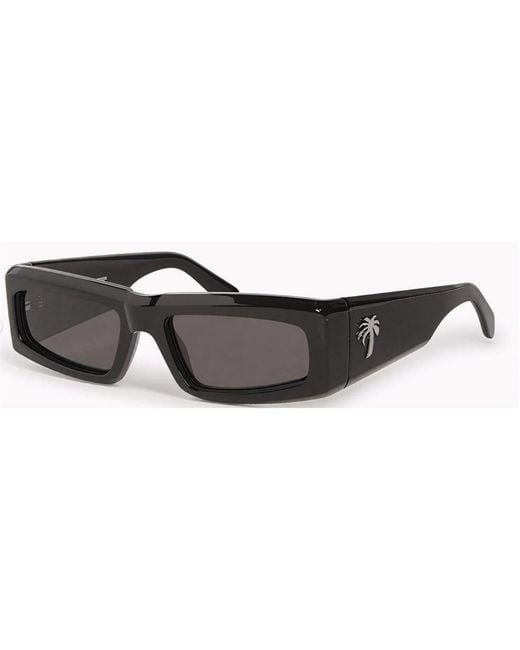 Palm Angels Black Accessories Yreka Rectangle Sunglasses for men