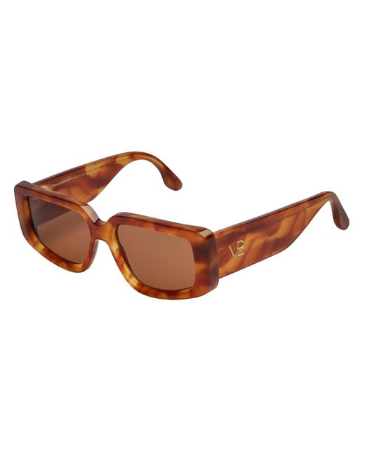Victoria Beckham Brown Vb670S Rectangular Sunglasses For