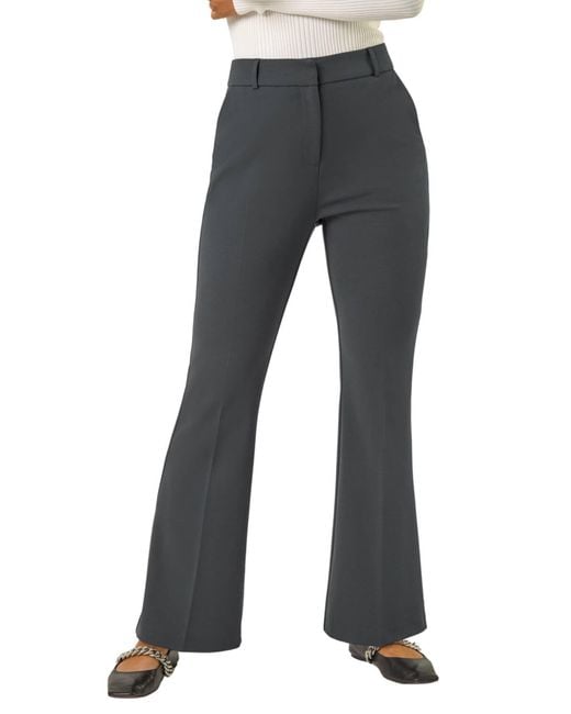 Roman Black Bootcut Crepe Stretch Trousers