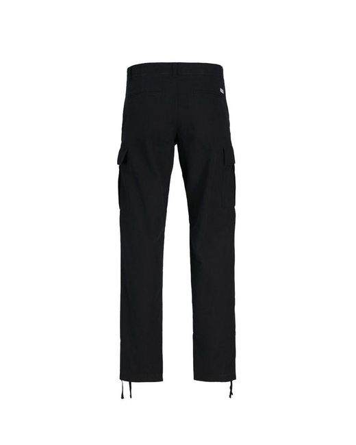 Jack & Jones Black Cargo Combat Trousers for men