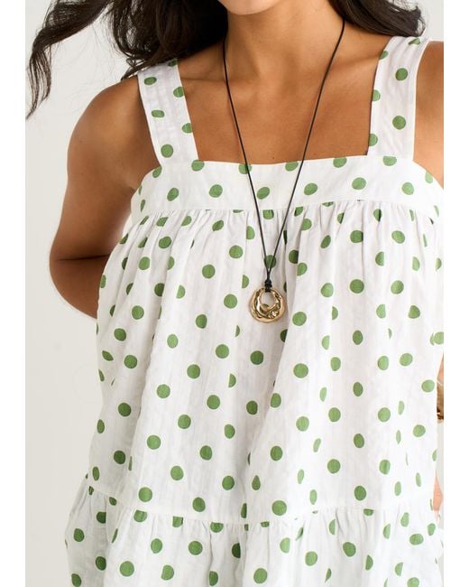 Gini London White Spot Cami Smock Top