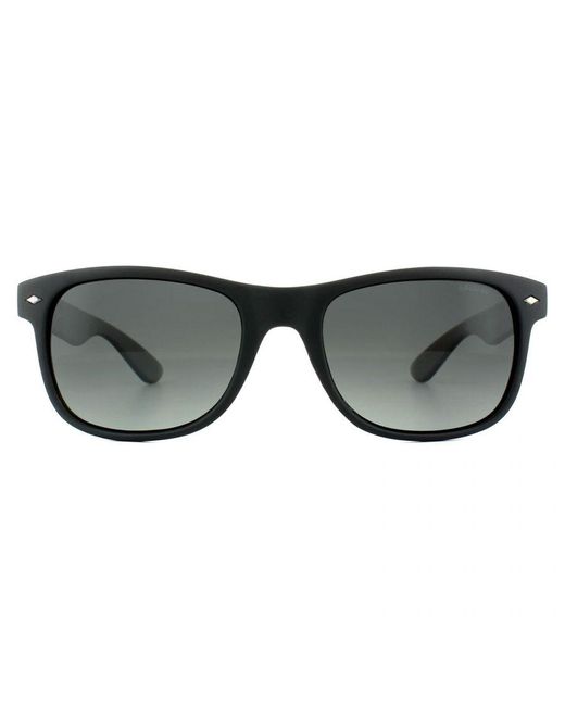 Polaroid Gray Rectangle Matt Smoke Gradient Polarized Sunglasses