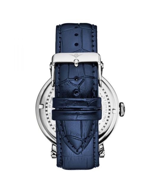Stuhrling Blue Dual Time Automatic Majestic Skeleton for men