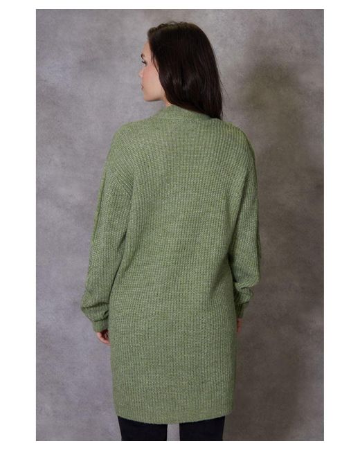 Threadbare Green Curve 'Rozanna' Cable Knit Cardigan