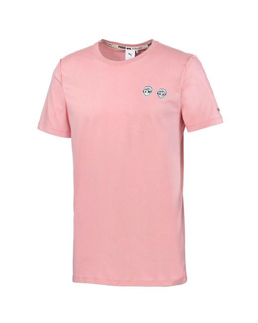 PUMA Pink X Tyakasha Tee T-Shirt Embroidered Top 595735 14 for men