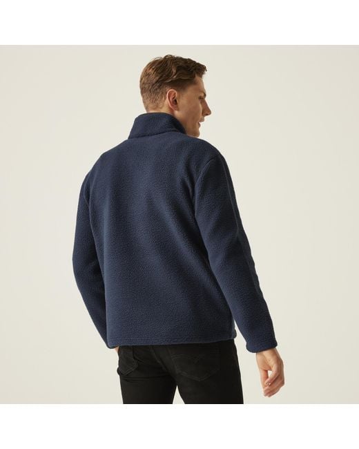 Regatta Blue Frankie Full Zip Outdoor Warm Winter Borg Fleece Jacket for men