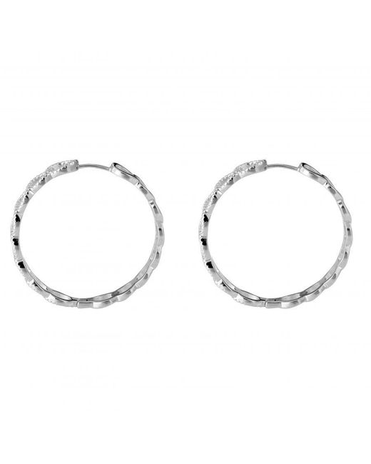 Orphelia Metallic 'Bambi' 925 Sterling Hoop Earrings