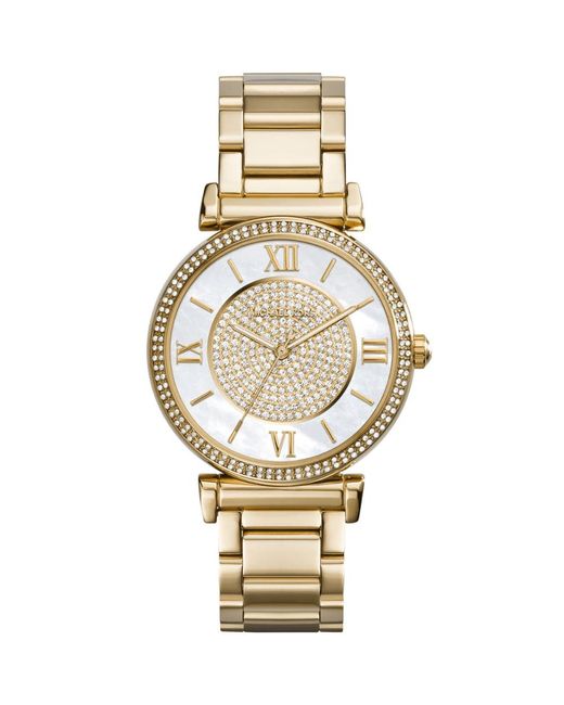 Michael Kors Metallic Mk3332 Catlin Crystal Dial Ladies Watch, 38 Mm Stainless Steel
