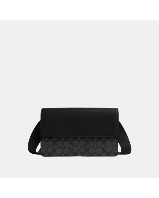 COACH Black Turner Flap Crossbody Bag for men