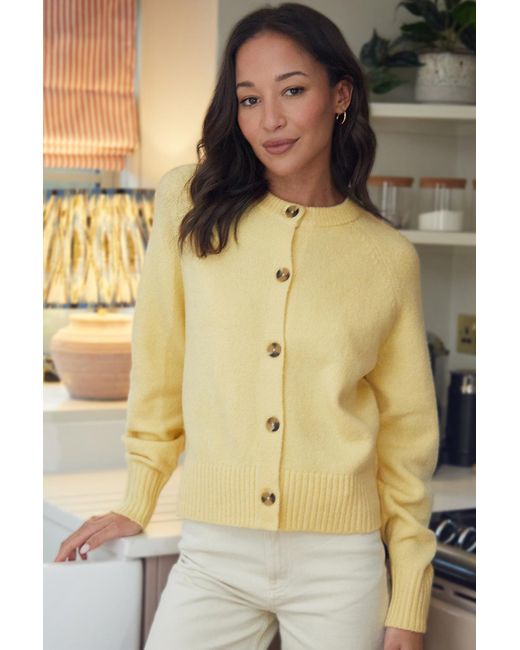 Threadbare Yellow Button Up Knitted Cardigan
