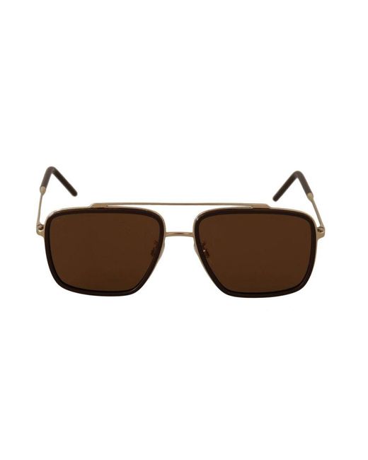 Dolce & Gabbana Brown Square Polarized Lens Sunglasses for men