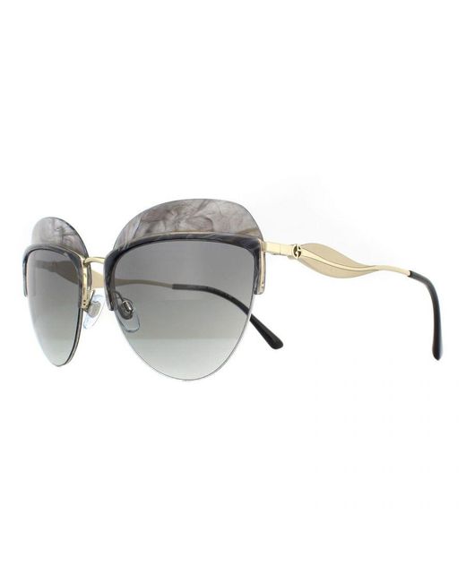 Giorgio Armani Gray Sunglasses Ar6061 318611 Striped Gradient Metal