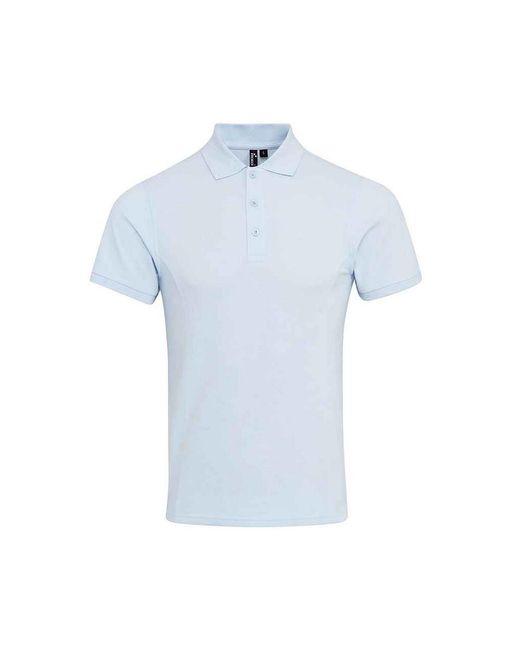 PREMIER Blue Coolchecker Plus Piqu Polo Shirt (Light) for men