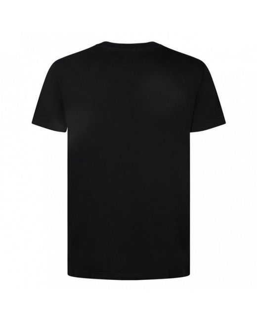 DIESEL Black Industrial Design Cotton Tee for men