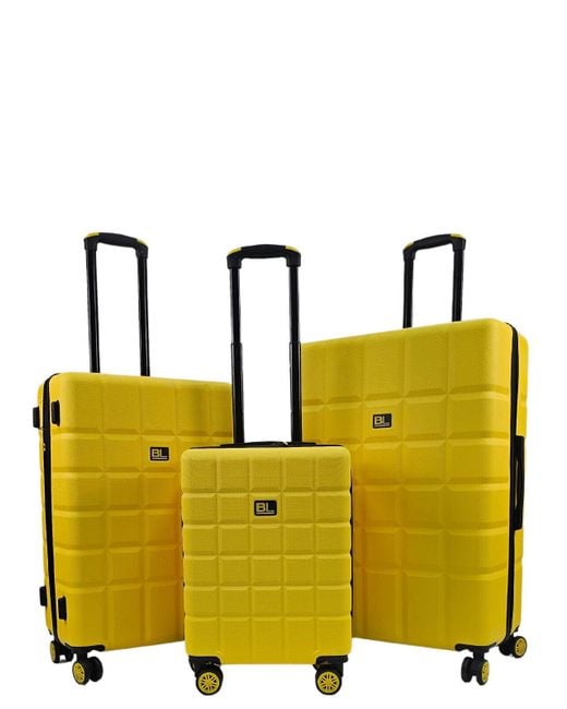 Infinity Leather Yellow Gelbe Hartschale, Klassischer 8-Rad-Handgepäckkoffer, Reisekoffer