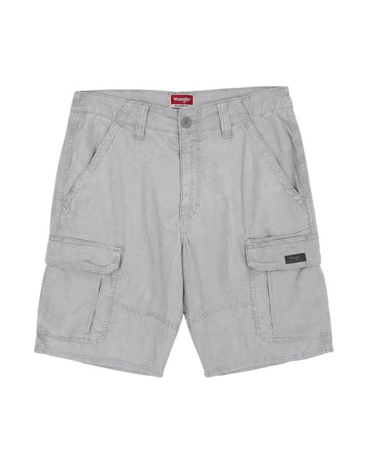 Wrangler Gray Relaxed Cotton Cargo Shorts for men