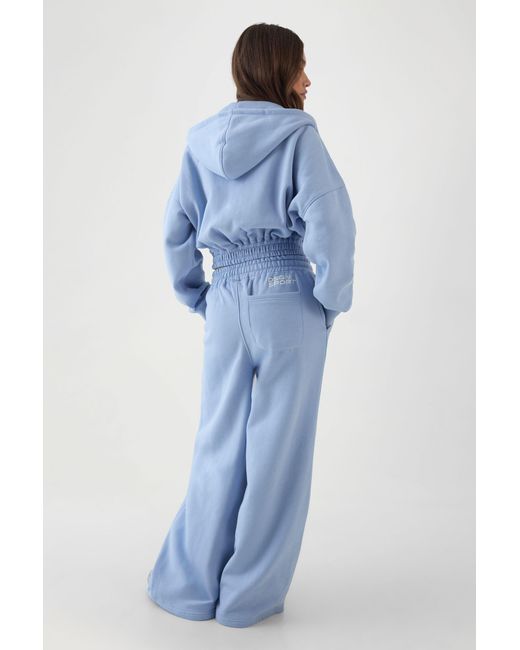DSGN Studio Blue Funnel Neck Zip Through Hooded Tracksuit