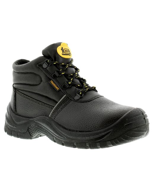 Tradesafe Black New /Gents Cuba Hi Lace Ups Work Boots Leather for men