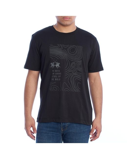 La Martina Black Ymr301-Js206 Regular Fit Short Sleeve T-Shirt for men