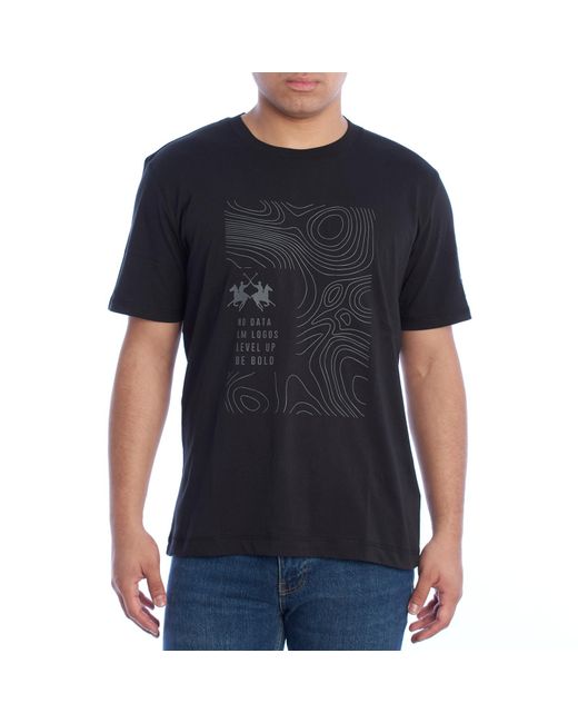 La Martina Black Ymr301-Js206 Regular Fit Short Sleeve T-Shirt for men
