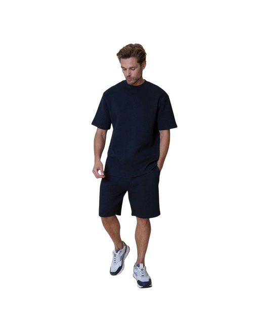 Threadbare Mitch Textuur Shorts (Marine) in het Blue voor heren