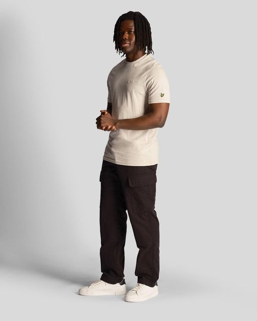 Lyle & Scott White Embroidered T-Shirt for men