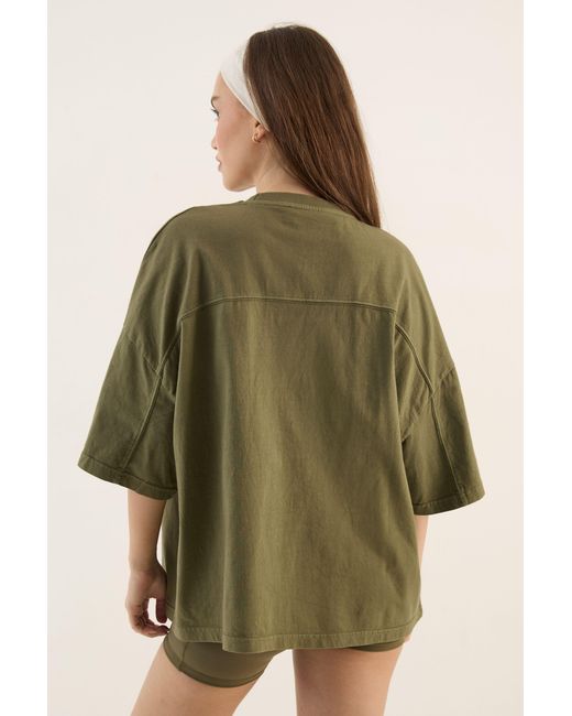 DSGN Studio Green Heavyweight Washed Oversized Short Sleeve T-Shirt