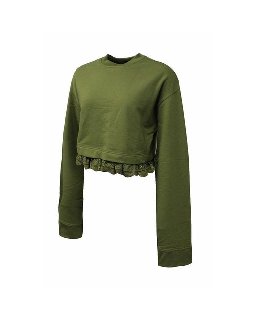 PUMA Green X Rihanna Fenty Long Sleeve Crew Neck Dark Olive S Sweaters 574289 02