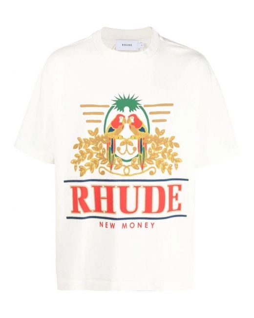 Rhude Parakeet New Money Printed T-shirt In White for men