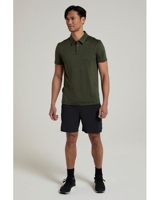 Mountain Warehouse Green 'Deuce' Polo Isocool High Wicking Casual Summer T-Shirt for men