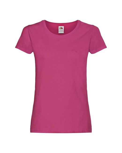 Fruit Of The Loom Pink Ladies T-Shirt Cotton