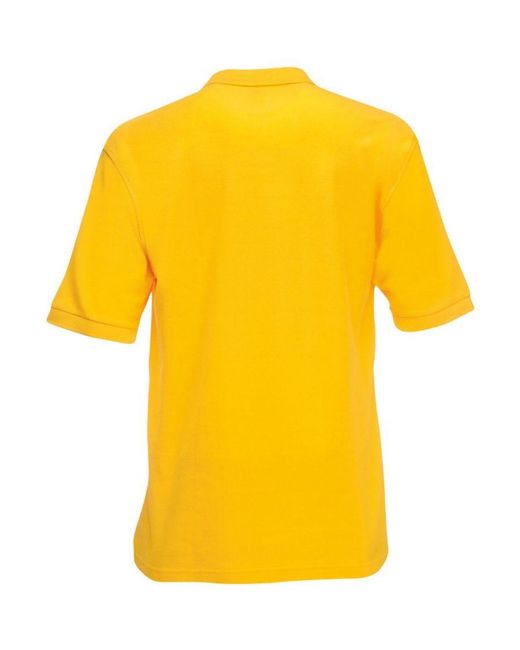Fruit Of The Loom Yellow 65/35 Pique Short Sleeve Polo Shirt for men