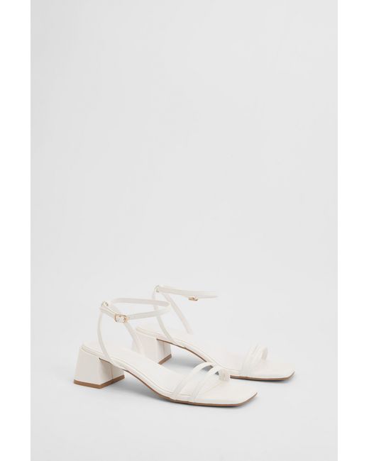 Boohoo Natural Double Strap Low Block Heels