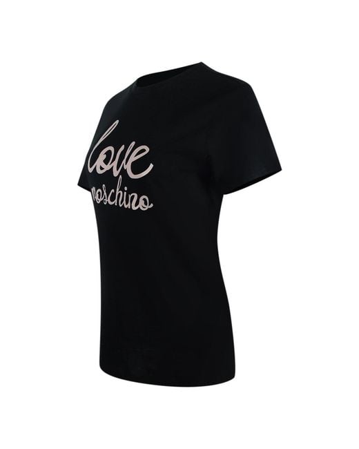 Moschino Black Cursive Logo T-Shirt