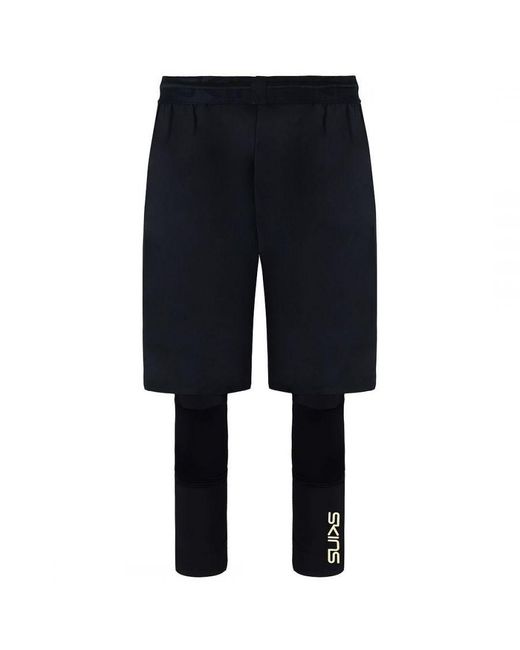 Skins Blue Series-5 Travel & Recovery 2In1 Tights With Shorts Sf00500399001 Nylon for men